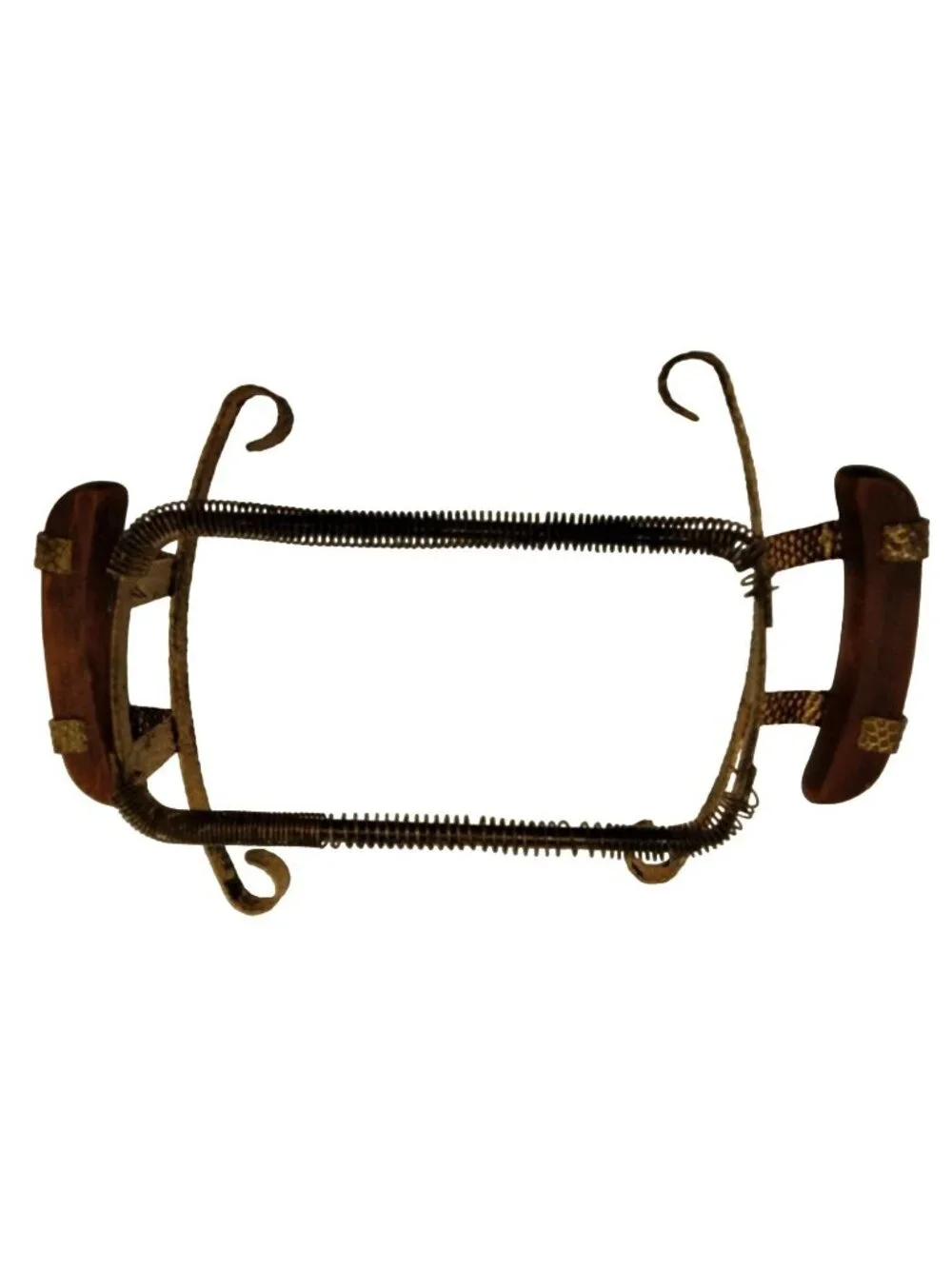 Vintage Planter Holder Wood Handles Rectangle Expands Stand Rack Metal